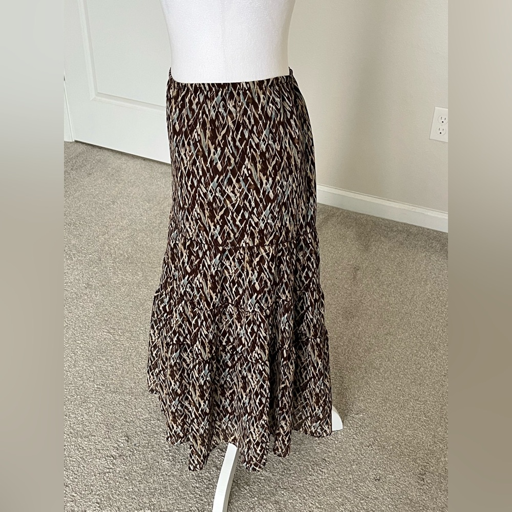 Lane Bryant Brown Printed Tiered Skirt Size 22/24 - Picture 2 of 8